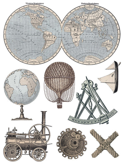 IOD Exploration Rub On Transfer Sheet
