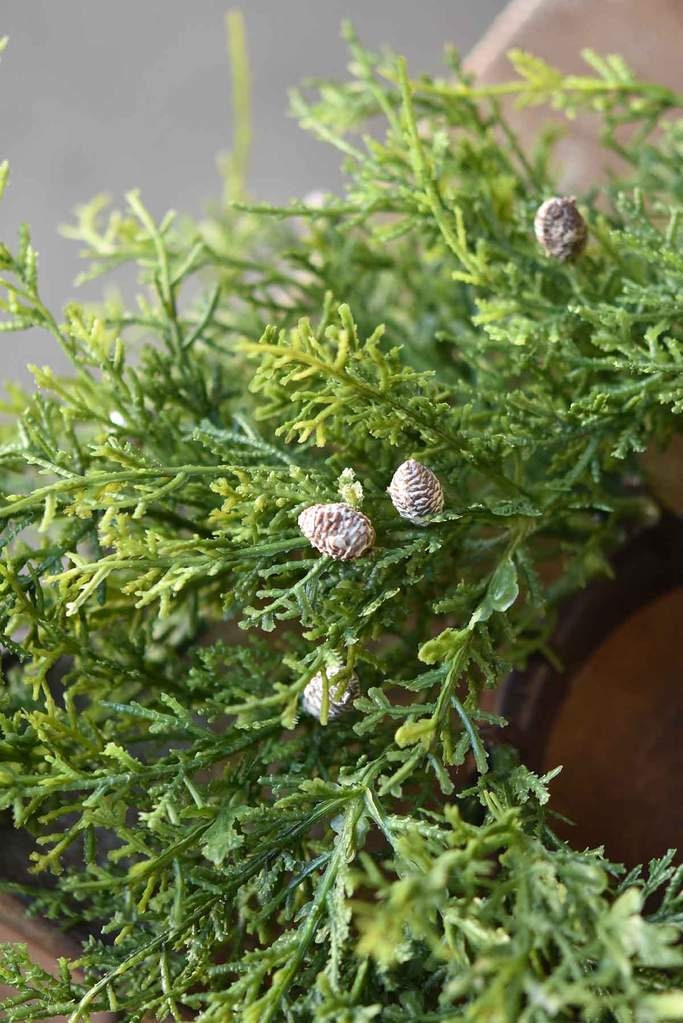 Faux Creeping Cedar Pine Centerpiece Candle Ring