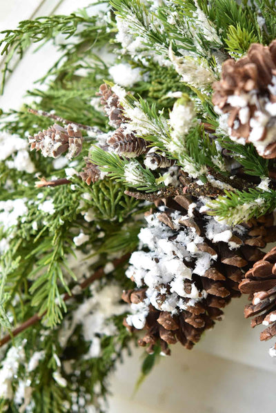The Shivan Faux Snowy Mixed Pine swag