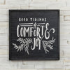 Black White Comfort & Joy Wood Christmas Sign