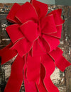 The Khristal Red and Gold Velvet Christmas Tree Topper Bow