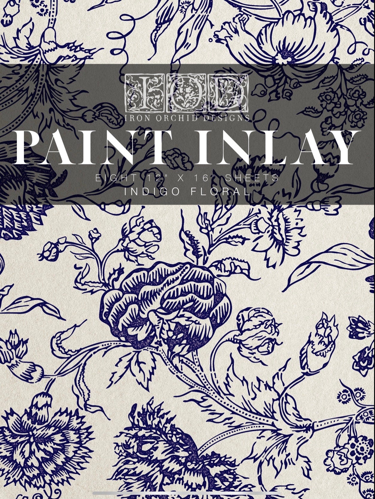 IOD Indigo Floral Paint Inlay Sheet