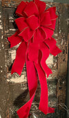 The Khristal Red and Gold Velvet Christmas Tree Topper Bow