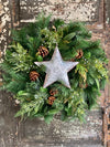 Tin Galvanized Star Christmas Ornament