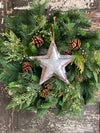 Tin Galvanized Star Christmas Ornament