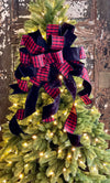 The Maureen Red & Black Velvet Christmas Tree Topper Bow