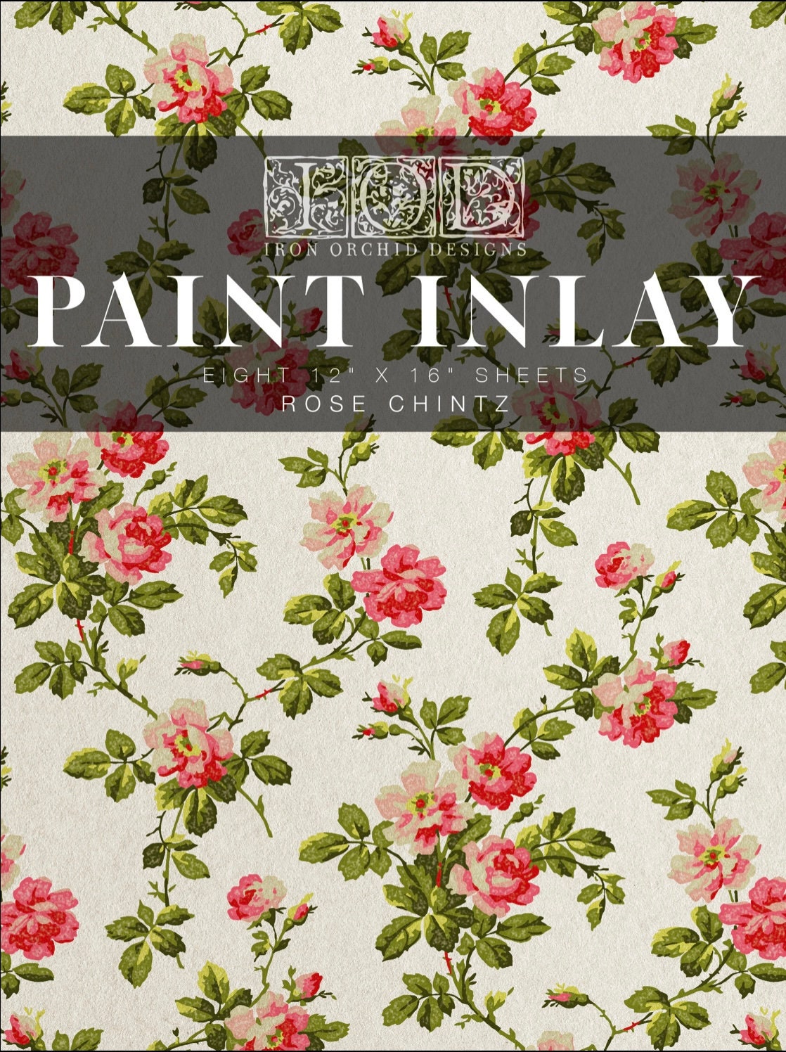 IOD Rose Chintz Paint Inlay Sheet