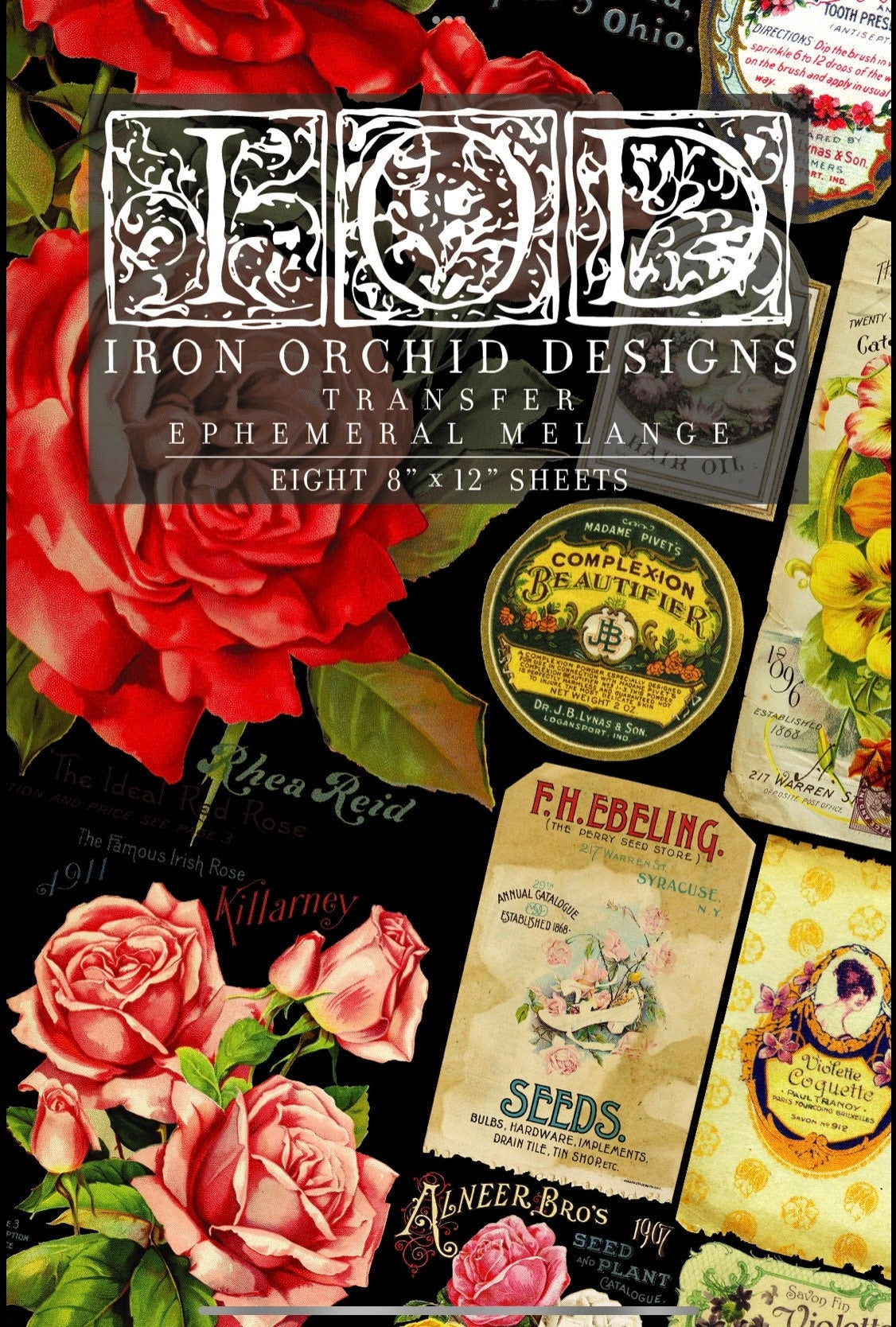 IOD Ephemeral Melange Rub On Transfer Sheet