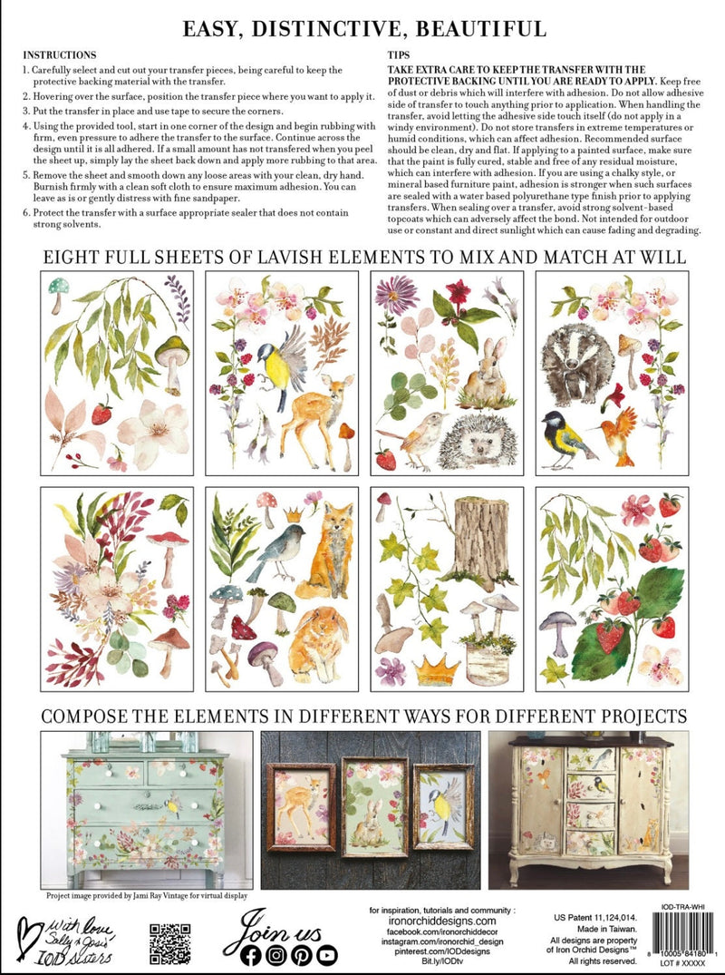 IOD Whispering Willow Rub On Transfer Sheet