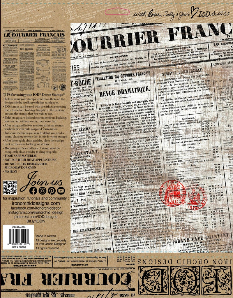 IOD Le Courrier Decor Stamp