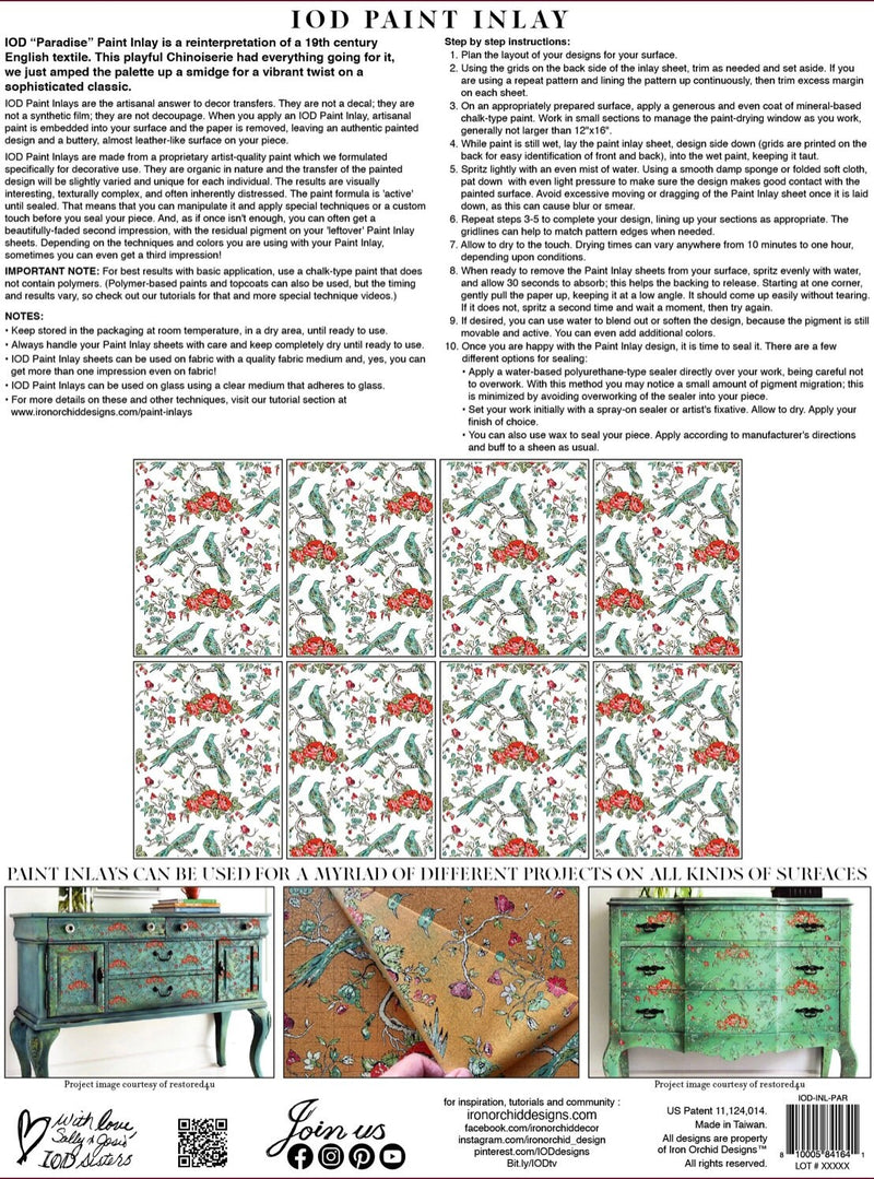 IOD Paradise Paint Inlay Sheet