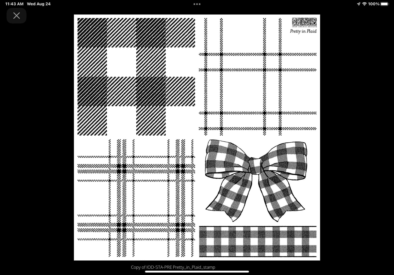IOD Pretty In Plaid Decor Stamp