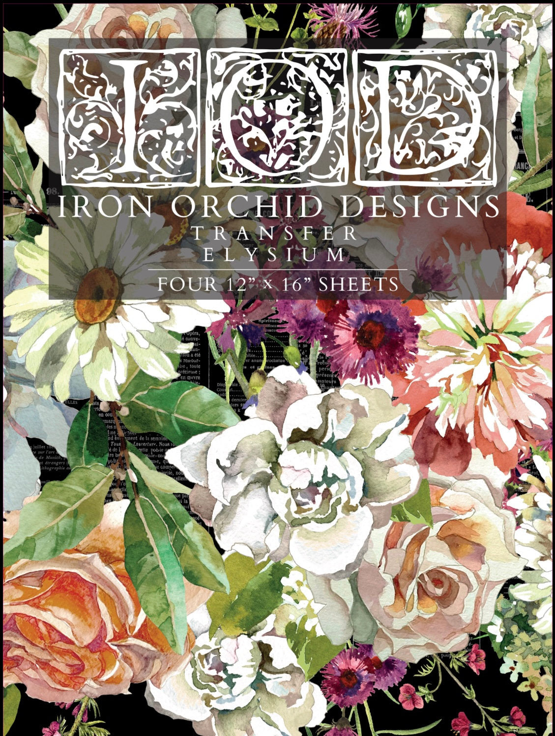 IOD Elysium Floral Rub On Transfer Sheet