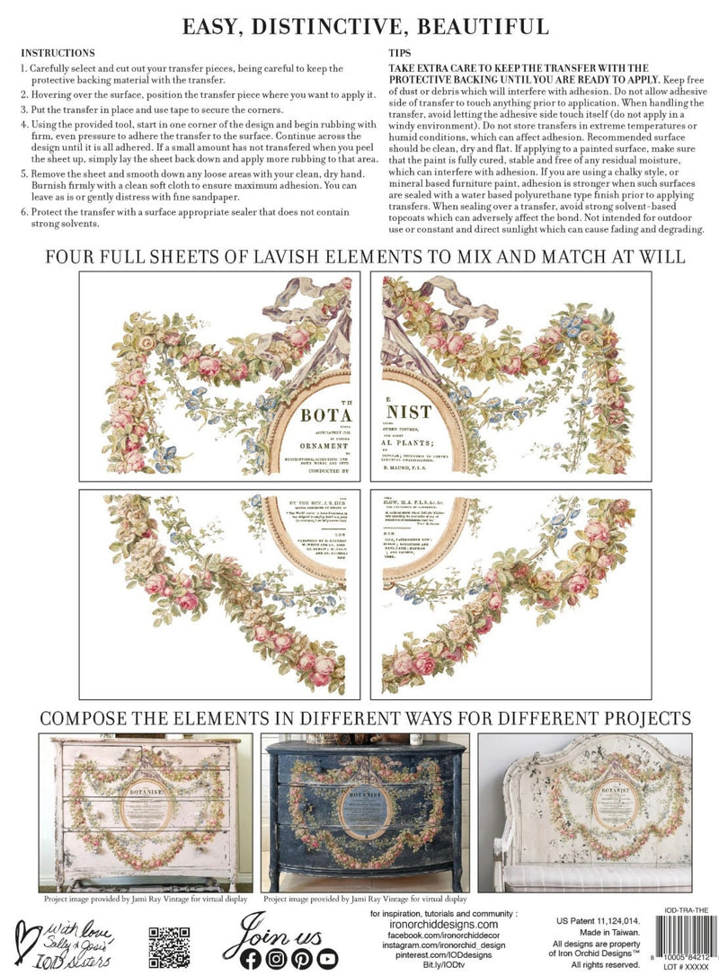 IOD The Botanist Rub On Transfer Sheet