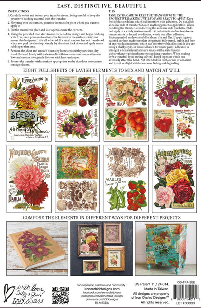 IOD Seed Catalouge Rub On Transfer Sheet