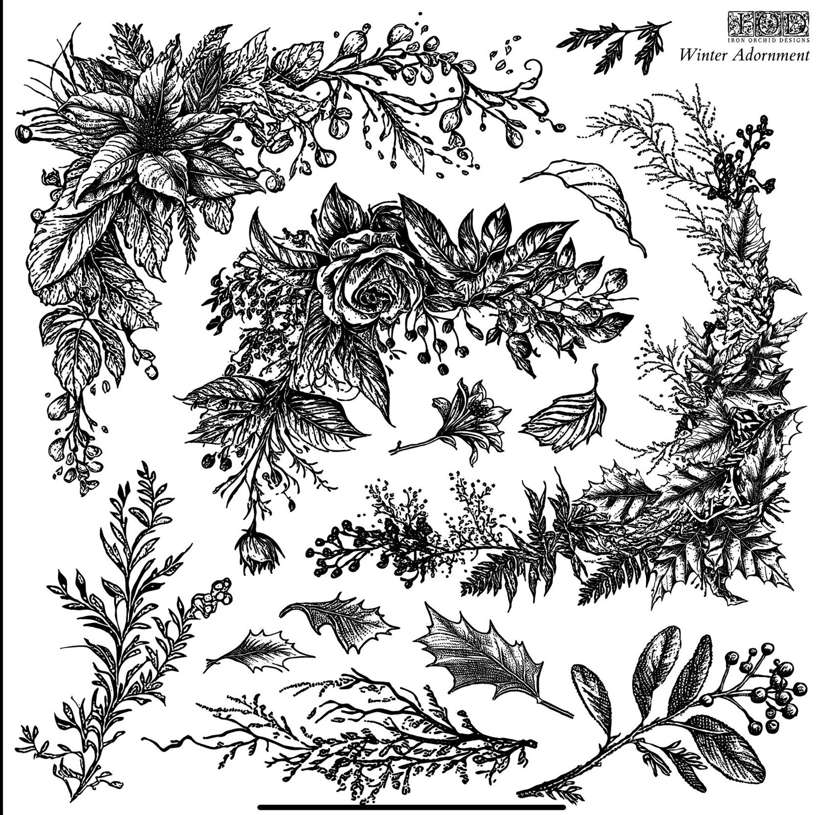 IOD Winter Adornment Decor Stamp