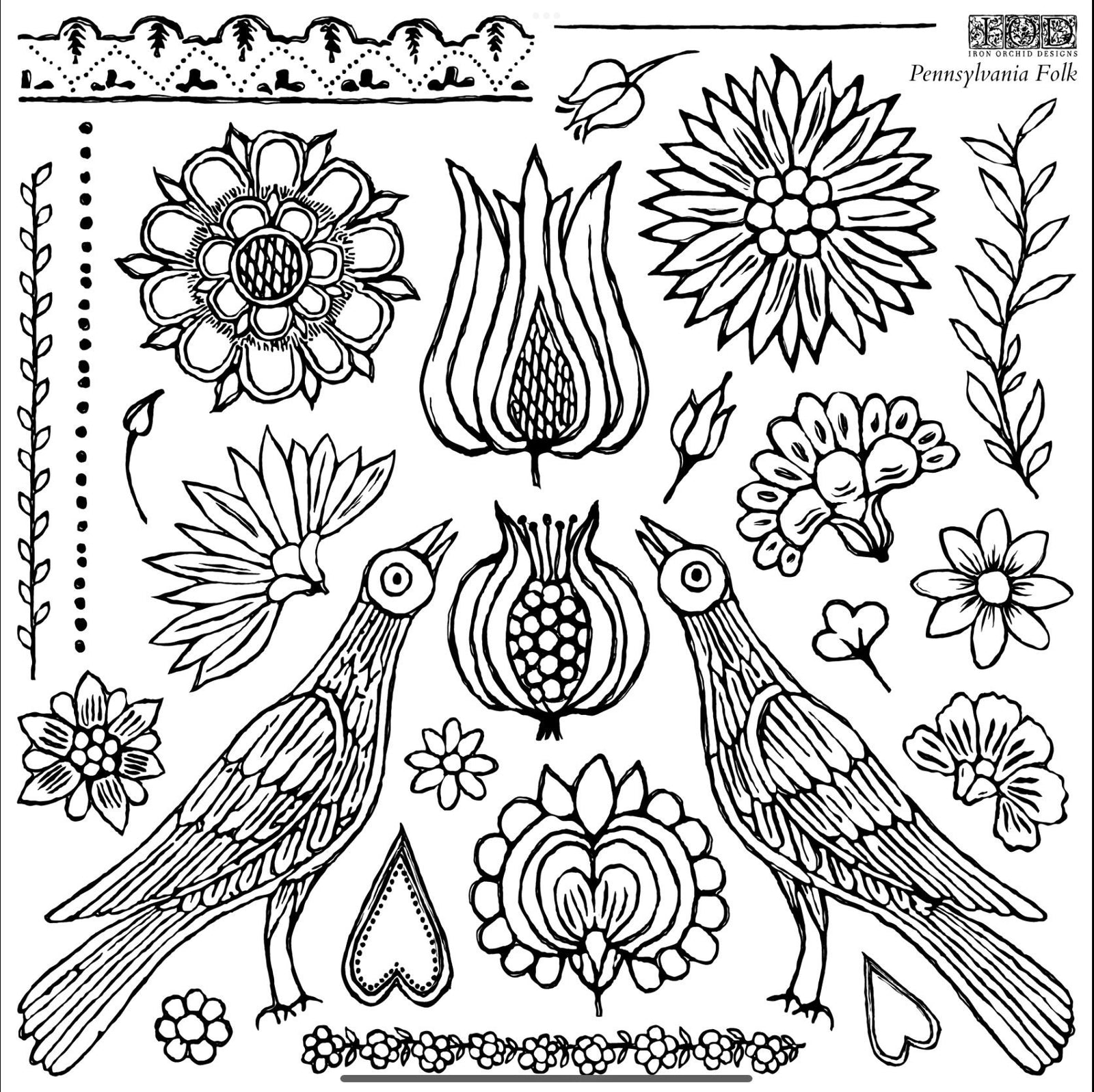 IOD Pennsylvania Folk Decor Stamp