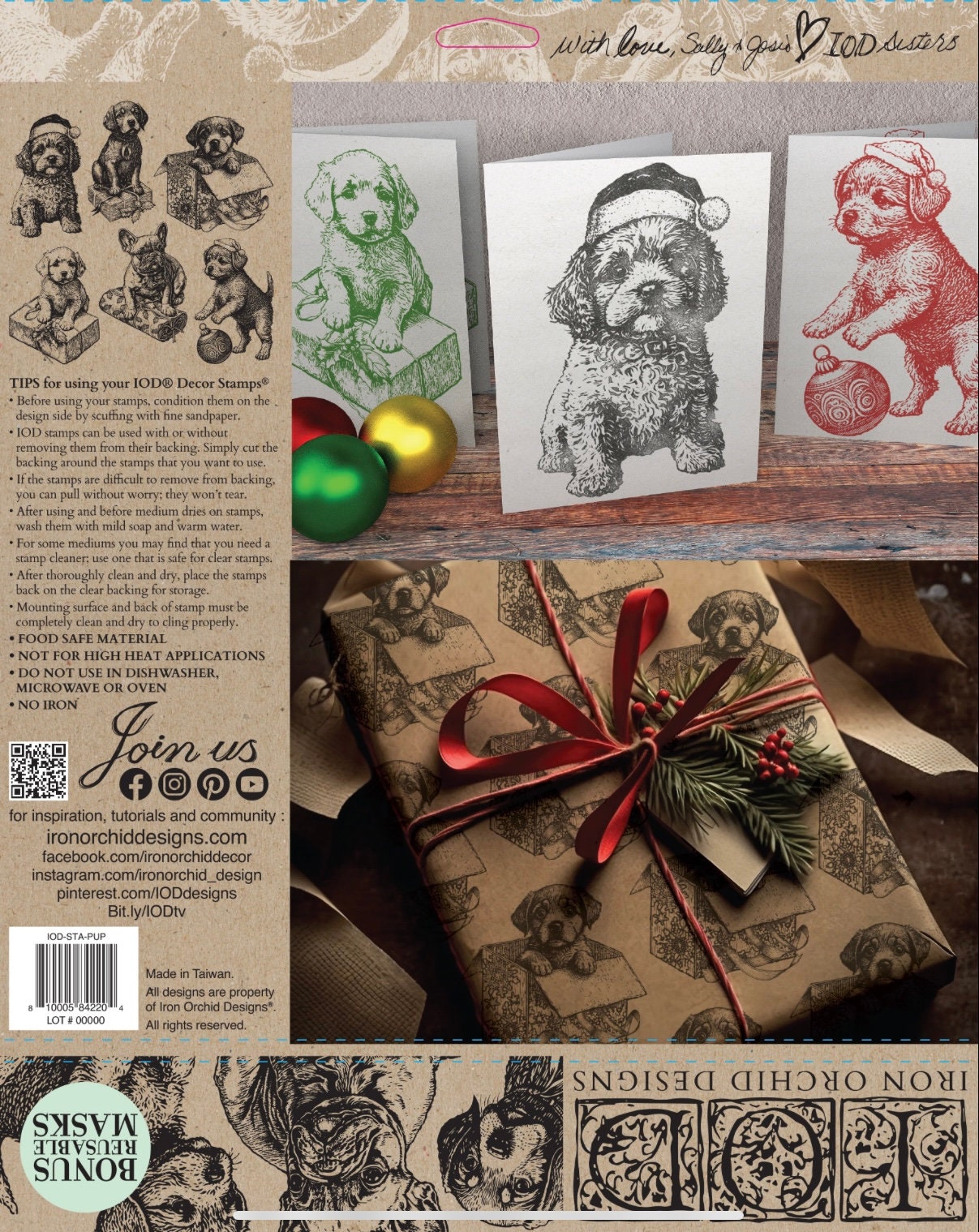 IOD Christmas Pups Decor Stamp