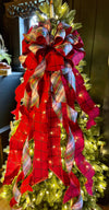 The Adeline Red & Navy Scottish Plaid Christmas Tree Topper Bow