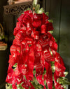 The Cupid Red & White Snowflake Christmas Tree Topper Bow