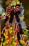 The Natasha Black Red & White Christmas Tree Topper Bow