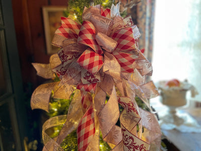 The Princess Pink & Rose Gold Christmas Tree Topper Bow