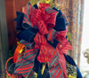 The Sapphire Red & Navy Velvet Christmas Tree Topper Bow