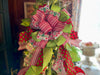 The Sicilia Red Green & White Christmas Tree Topper Bow