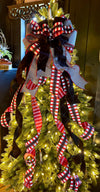 The Natasha Black Red & White Christmas Tree Topper Bow