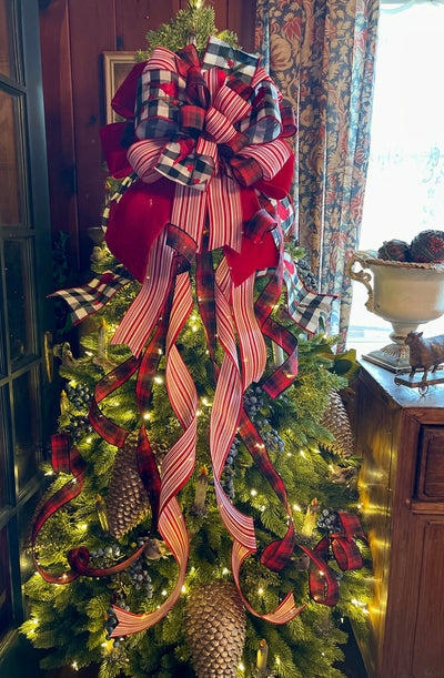 The Renee Cardinal Christmas Tree Topper Bow