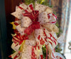 The Marietta Red White & Gold Christmas Tree Topper Bow