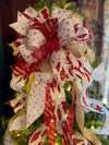 The Marietta Red White & Gold Christmas Tree Topper Bow