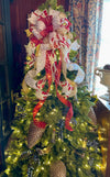 The Marietta Red White & Gold Christmas Tree Topper Bow