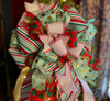 The Paula Red Mint Green & White Christmas Tree Topper Bow