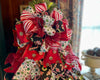 The Bonnie Red Black Green & White Christmas Tree Topper Bow