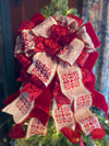 The Aphrodite red & cream luxury Christmas Tree Topper Bow