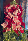 The Aphrodite red & cream luxury Christmas Tree Topper Bow