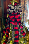 The Karen Red Black & White Check Christmas Tree Topper Bow