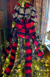 The Karen Red Black & White Check Christmas Tree Topper Bow