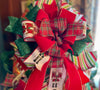 The Lorelei Red & Green Nutcracker XXXL Christmas Tree Topper Bow