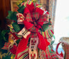 The Lorelei Red & Green Nutcracker XXXL Christmas Tree Topper Bow