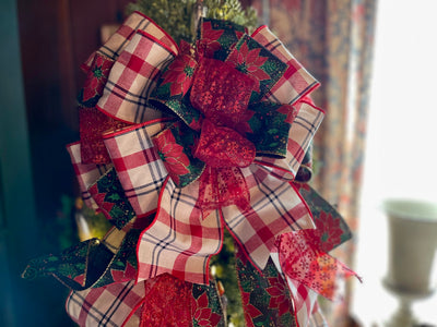 The Rebecca Plaid Christmas Tree Topper Bow