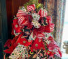 The Bonnie Red Black Green & White Christmas Tree Topper Bow