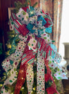 The Poppy Red White & Blue Christmas Tree Topper Bow