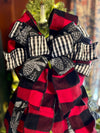 The Karen Red Black & White Check Christmas Tree Topper Bow