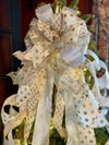 The Jude White Gold & Silver Christmas Tree Topper bow