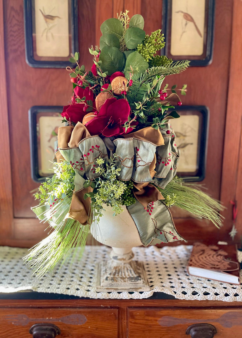 The Jolie Red Amaryllis Topiary