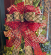 The Shannon Red & Green Christmas Tree Topper Bow