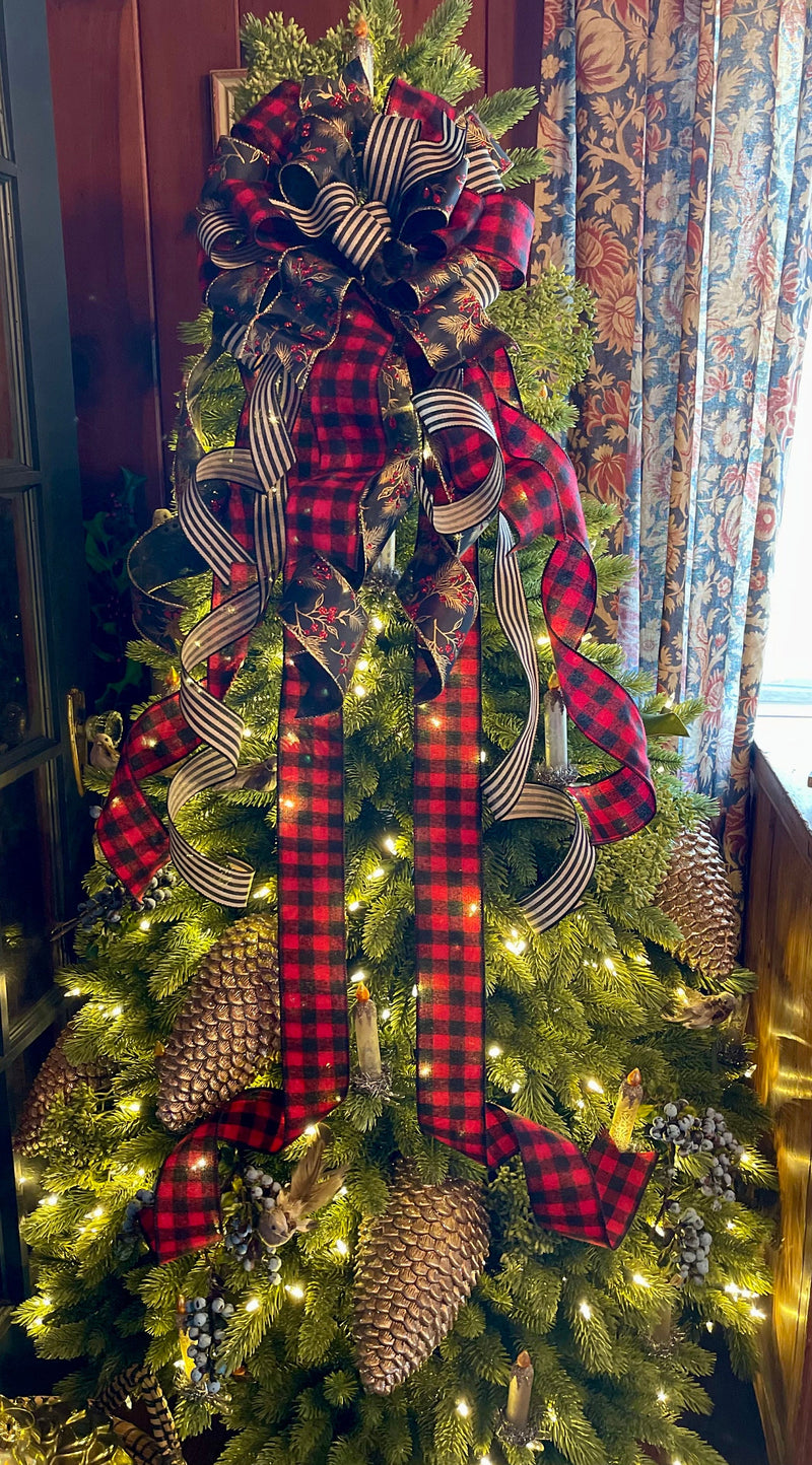 The Faye Buffalo Check Christmas Tree Topper Bow