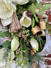 The Lanie White Amaryllis Christmas Wreath For Front Door